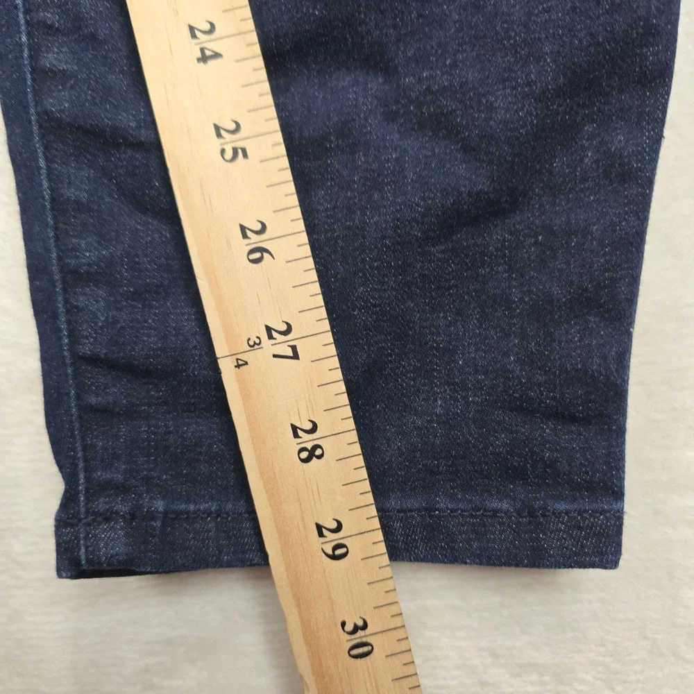 Eileen Fisher Womens Dark Wash Organic Cotton Stretch Pull On Denim Leggings L